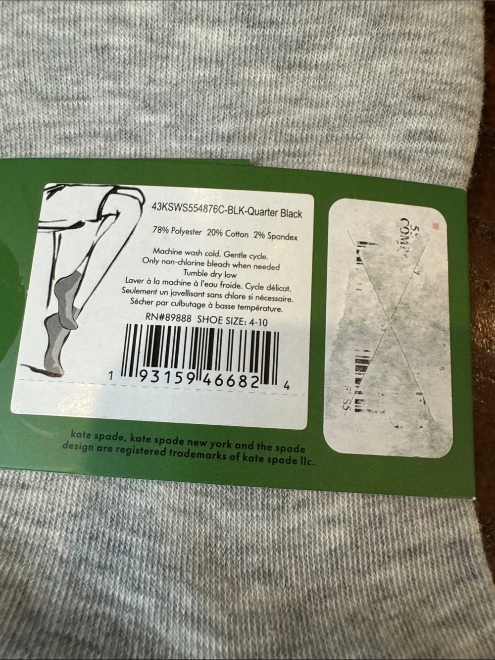 kate spade Women's Black & White Bow Quarter Socks - 3 Pack